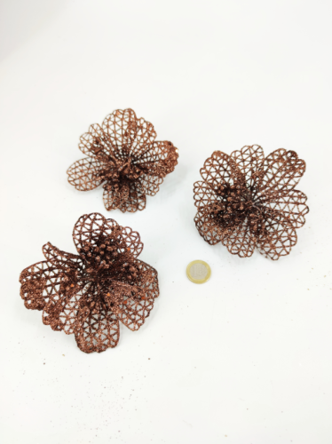 Blume Clip Glitter Marron II 11-12 cm 3 Stk.