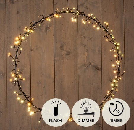 Verlichting krans 156 LED 50 cm classic warm/ warm wit