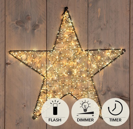 Verlichting ster 500 LED 56 cm classic warm/ warm wit