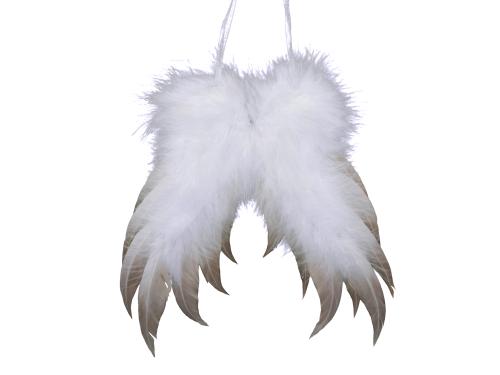Angel wings hanging gold tipped 18 cm