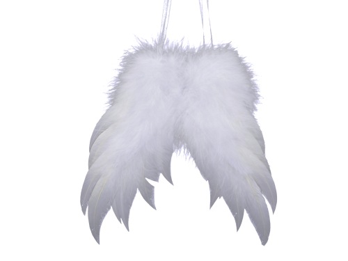 Angel wings hanging white 18 cm