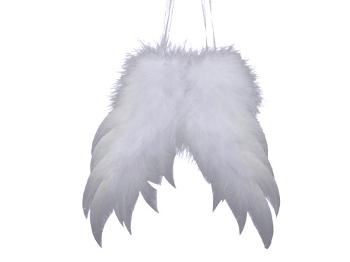 Angel wings hanging white 28 cm