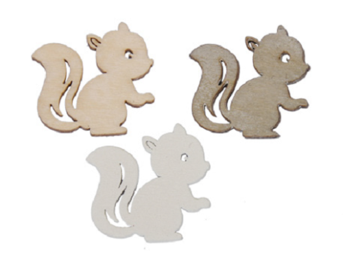 Wooden Squirrelass. 3 cm 60 p.