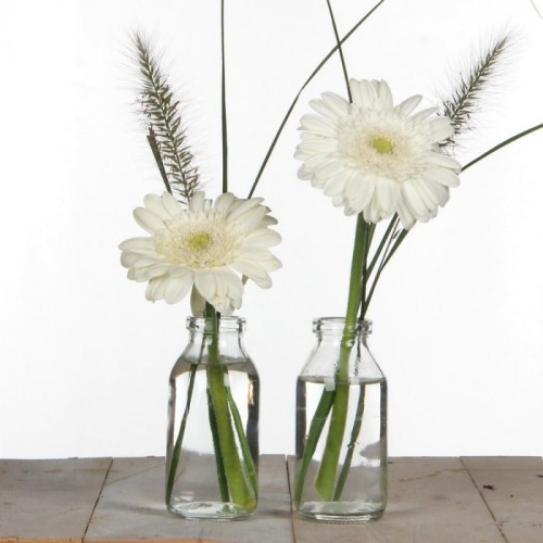 Table vase milkbottle H10.4 cm D 4.5 cm