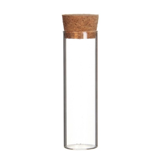 Tube en verre avec liége H10cm D3cm