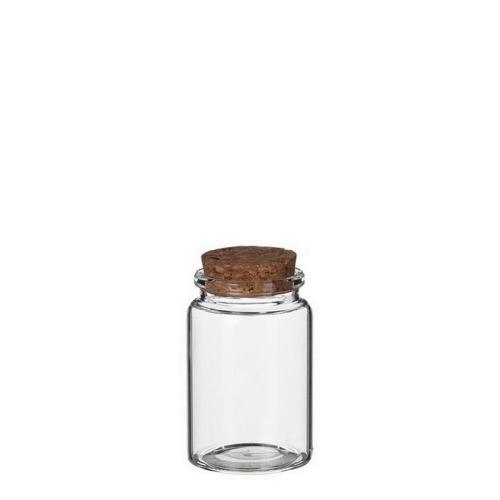 Glass bottle with cork cap H 7.5 cm D 4.5 cm