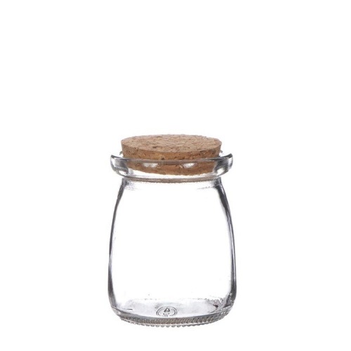 Glass bottle with cork cap H 7.5 cm D 5.5 cm