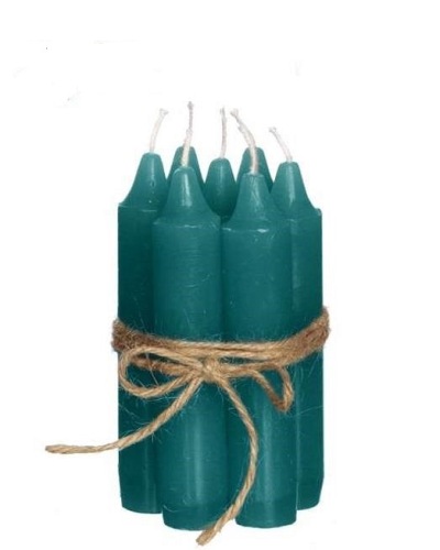 Taper candle  petrol  H 11 cm Ø 20mm set 7 p.