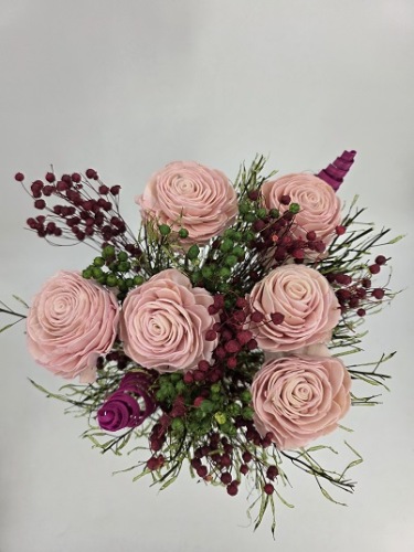 Shola Flower Boeket 50 cm Roze/Groen