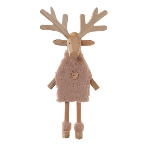 Table decoration wooden deer H 41 cm