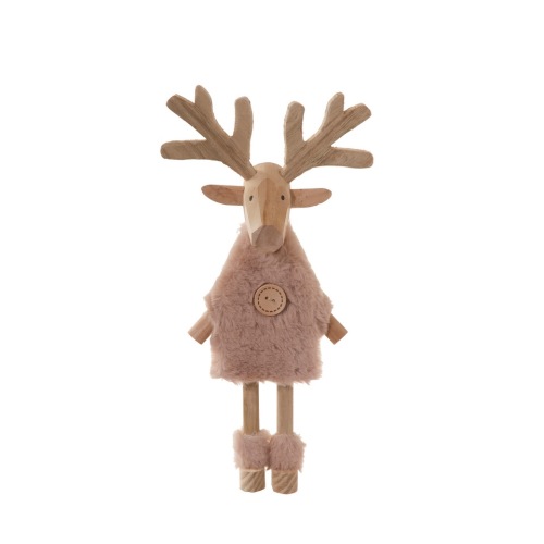 Décoration de table cerf en bois H 31 cm