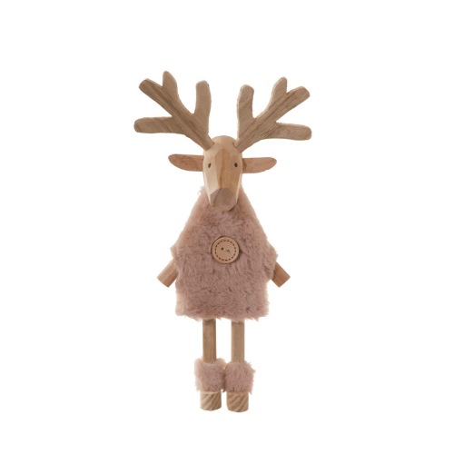 Table decoration wooden deer H 31 cm