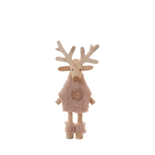 Table decoration wooden deer H 24 cm