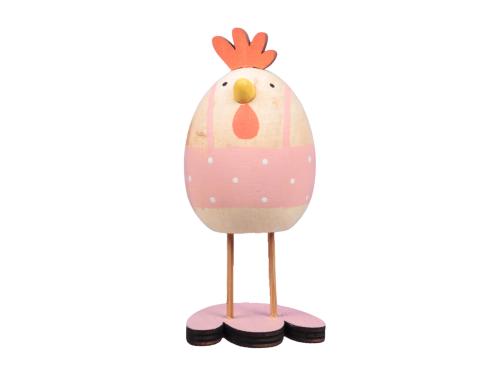 Wooden Egg (chicken) 5.5 cm x 12 cm pink