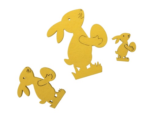 Lapin jaune en bois 3-5-7 cm 20 p.