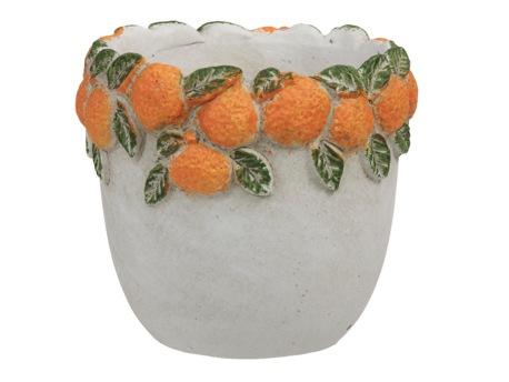 Cement plantenpot 'orange' Ø13.5x12 cm
