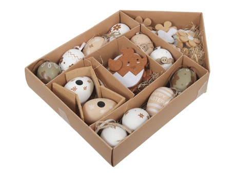 Assortiment paasdecoratie bruin 40 st.