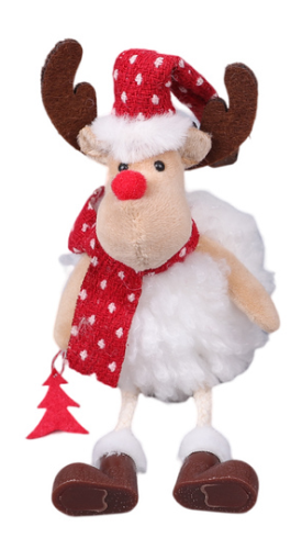 Rudolph wit zittend 24 cm