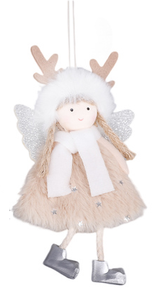 Hanger Christmas Angel brown 16 cm