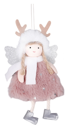 Hanger Christmas Angel pink 16 cm 