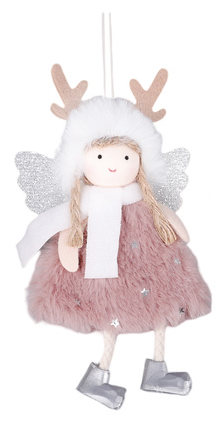 Hanger Christmas Angel pink 16 cm