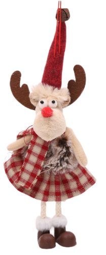 Hanger Rudolph met geruite sjaal ca. 21 cm