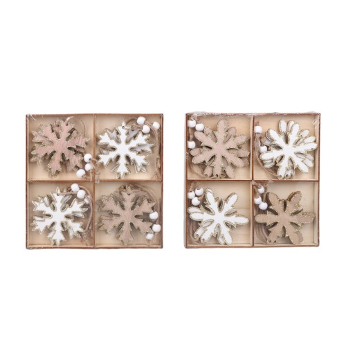 Hanger Snowflake pointed 8 cm 12 pcs. (left model)