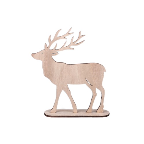 Décoration de table cerf en bois 20 cm