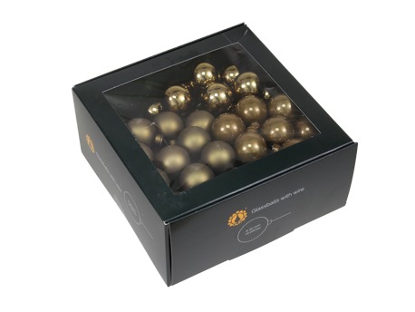 Boules de Noël en verre de 30 mm 12 pcs. olive green