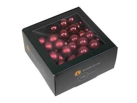 Weihnachtskugeln im Glas 30 mm 72 St. bordeaux combi