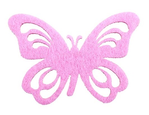 Papillon feutre 7 cm 24 st. rose