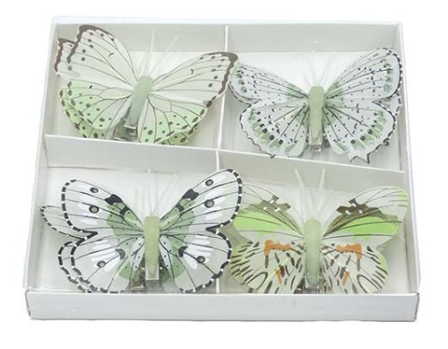 Vlinder 8 cm 8 st. zacht groen