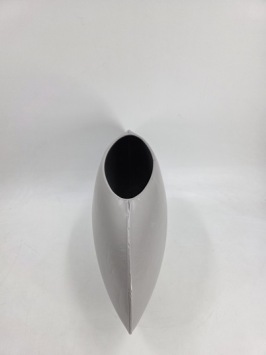 Metalen Bloempot Ovaal Grijs 53x30x17 cm
