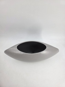 Metalen Bloempot Ovaal Grijs 53x30x17 cm