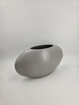 Metalen Bloempot Ovaal Grijs 53x30x17 cm