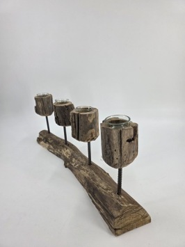 Boomstronk theelichthouder 57 x 20 cm