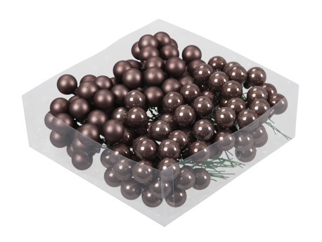 Boules de Noël en verre s. fil de 20 mm 144pcs. chestnut combi