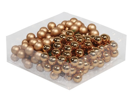 Christmas balls in glass  20 mm 24 pcs. copper combi