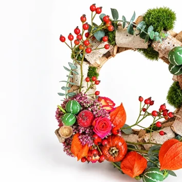 DIY Berkenkrans herfst arrangement - Dentergem - bloemschikmateriaal