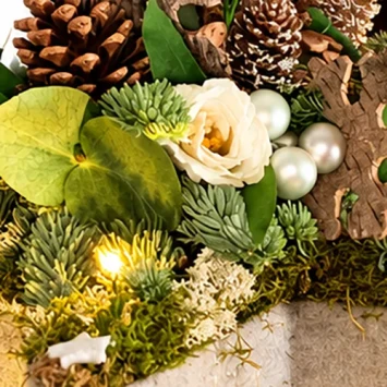 DIY Kerst ster op voet wit zilver arrangement - Dentergem - bloemschikmateriaal