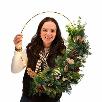 DIY Kerstkrans LED 50 cm metalen frame - Dentergem - bloemschikmateriaal