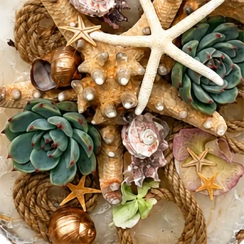 DIY-kunstpakket vierkant capiz 30 cm - Dentergem - bloemschikmateriaal