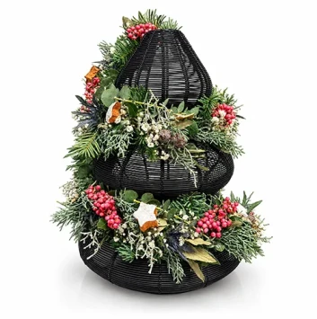 DIY Lantaarn Boom Kerst zwarte lantaarn Carlein Tukkers - Dentergem - bloemschikmateriaal