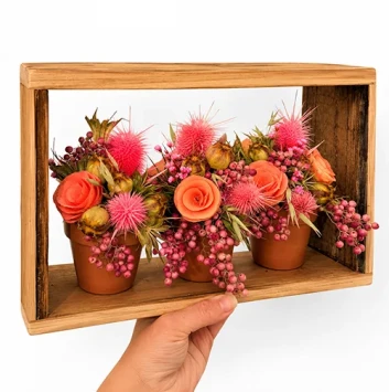 DIY-pakket frame met potjes 28x20 cm - Dentergem - bloemschikmateriaal
