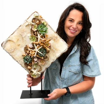 DIY-kunstpakket vierkant capiz 30 cm - Dentergem - bloemschikmateriaal