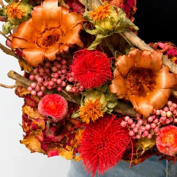 DIY vierkante krans rozenblaadjes 35 cm - Dentergem - bloemschikmateriaal