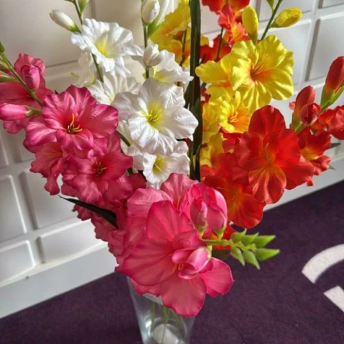 Kunstbloem Gladiool Wit