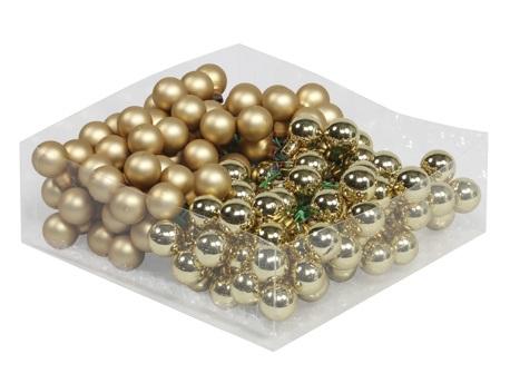 Kerstballetjes in glas 20 mm 144 st. gold combi
