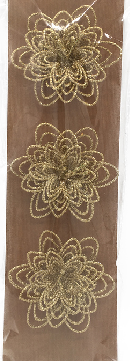 Flower clip glitter gold III 11-12 cm 3 pcs.