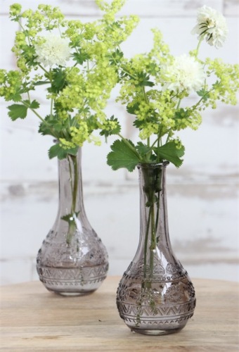 Bouteille en verre coloré paris gris Ø7,5 h.15,8 cm
